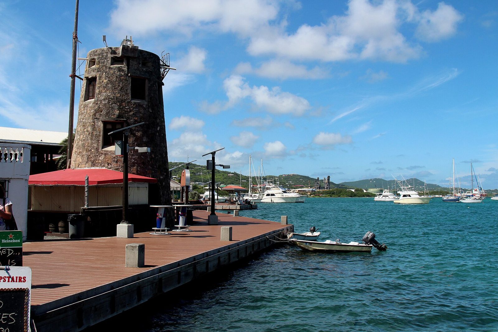 The boardwalk and harbor at Christiansted.