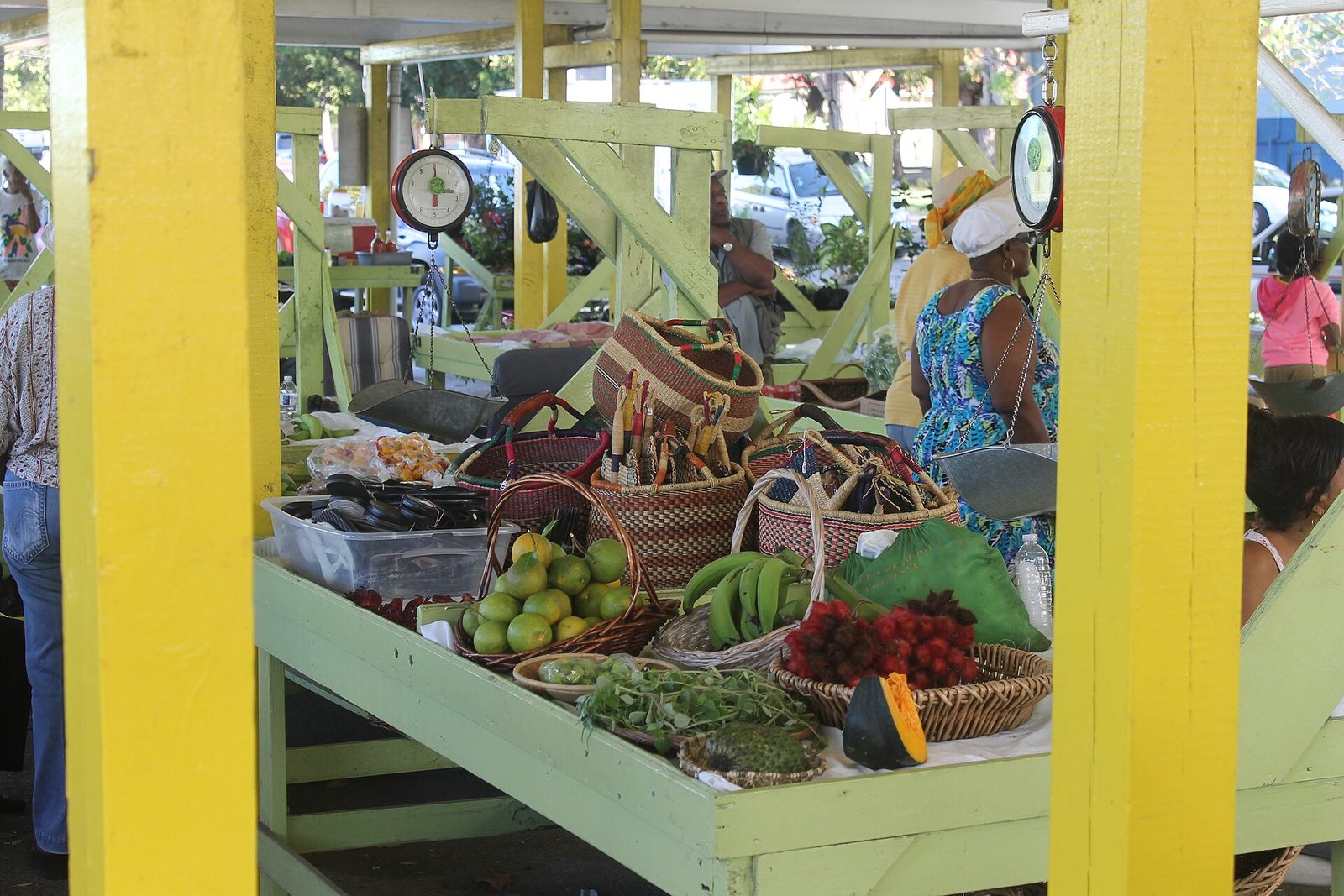 A farmers market on St. Croix with local produce