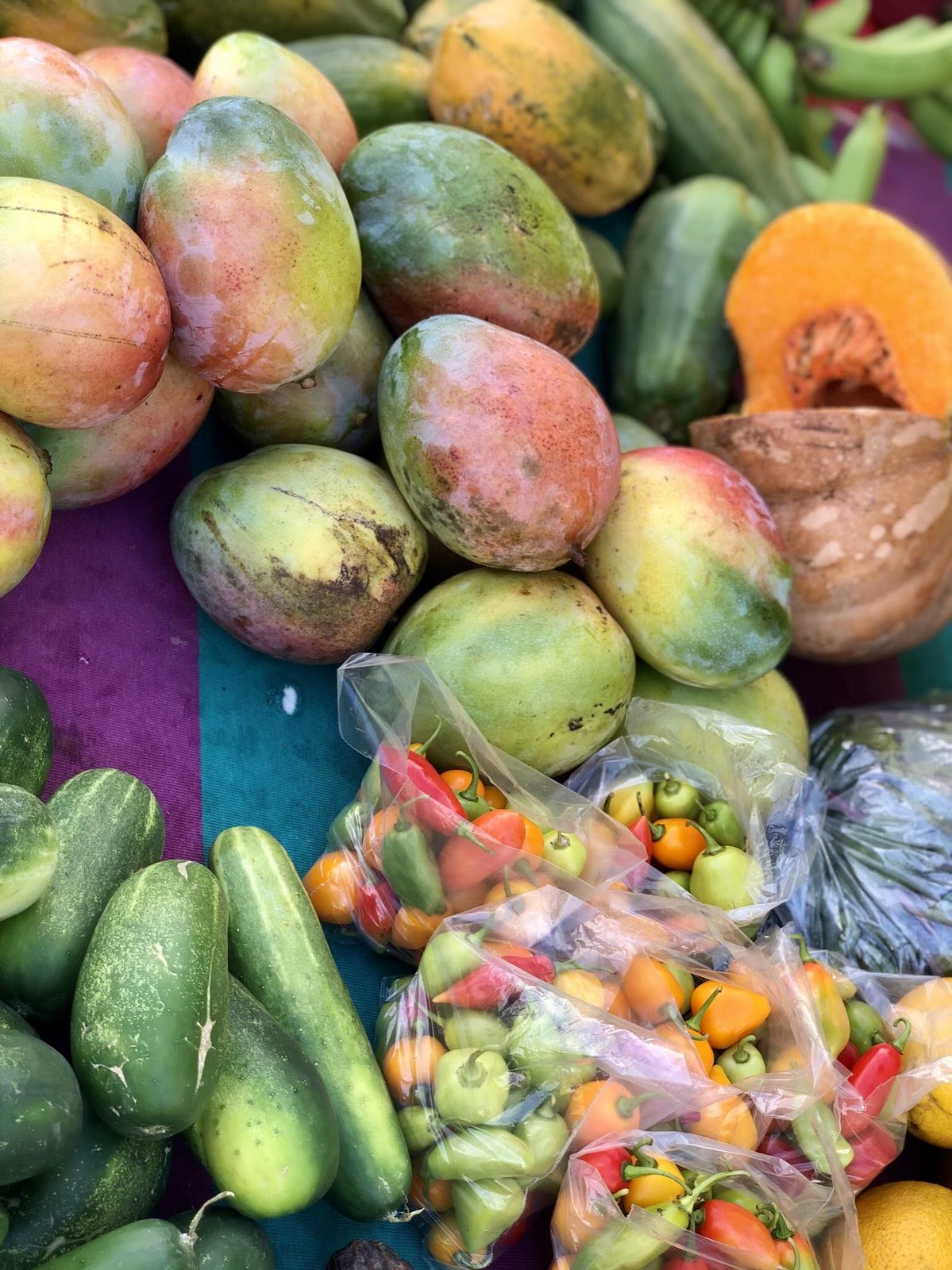 Fresh local produce at a St. Croix farmers market.