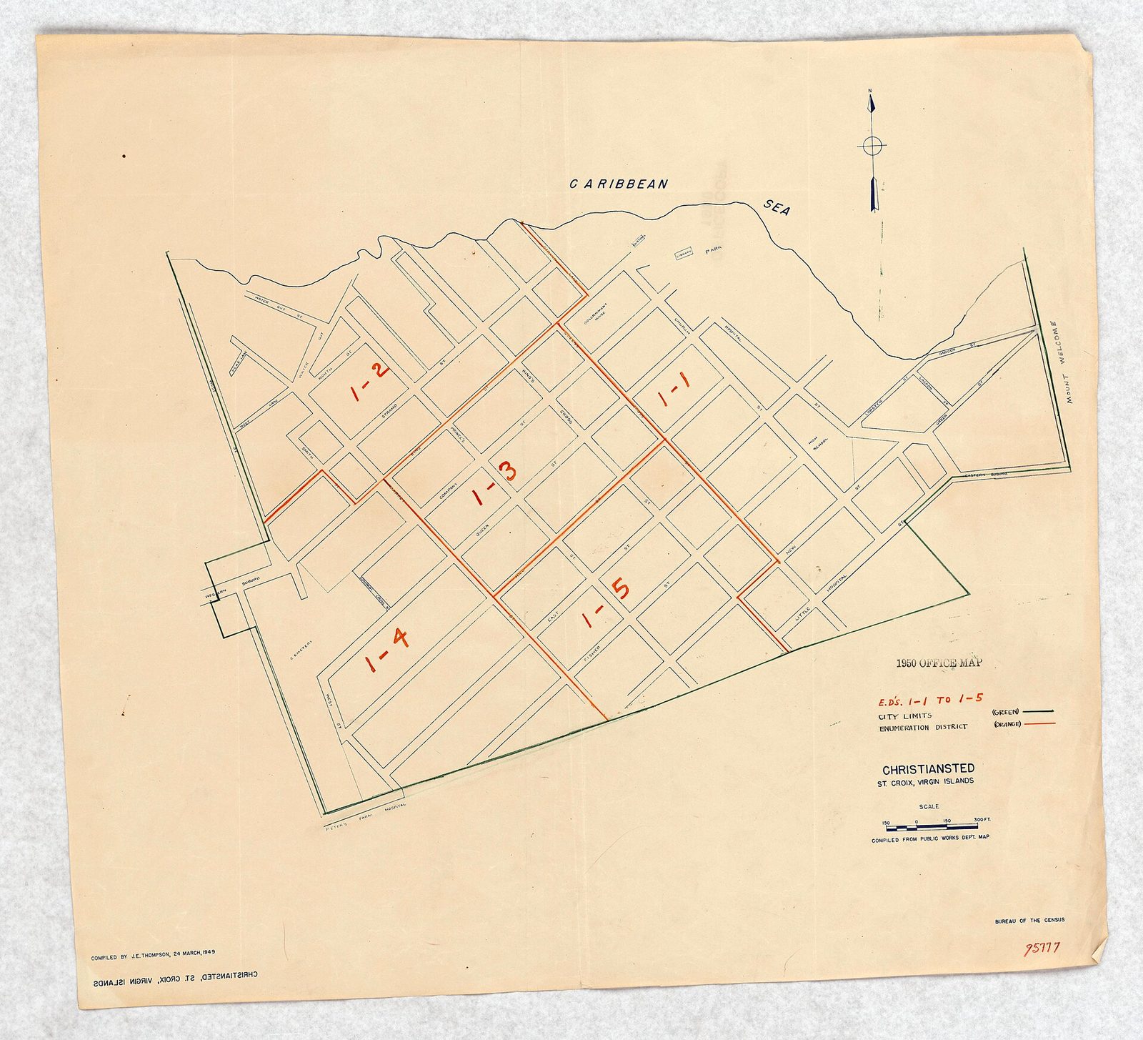 1950 Census Enumeration District Maps - Virgin Islands -Christiansted - ED 1-1-5 - NARA - 75639635