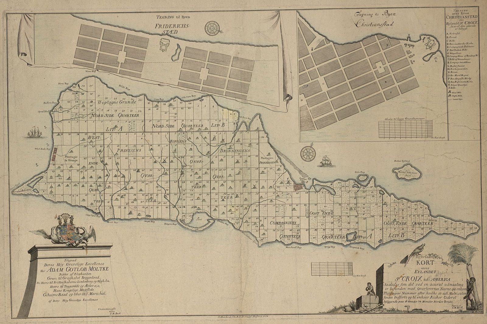 Tilforladelig Kort over Eylandet St. Croix udi America - no-nb krt 00577