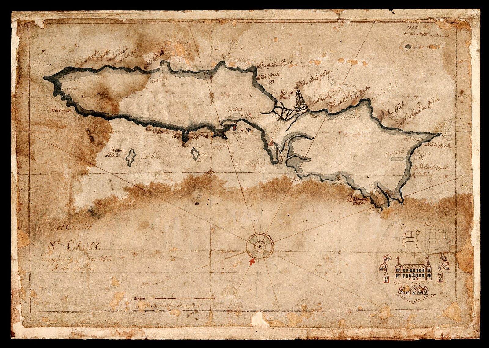MAP OF sT. cROIX 1734