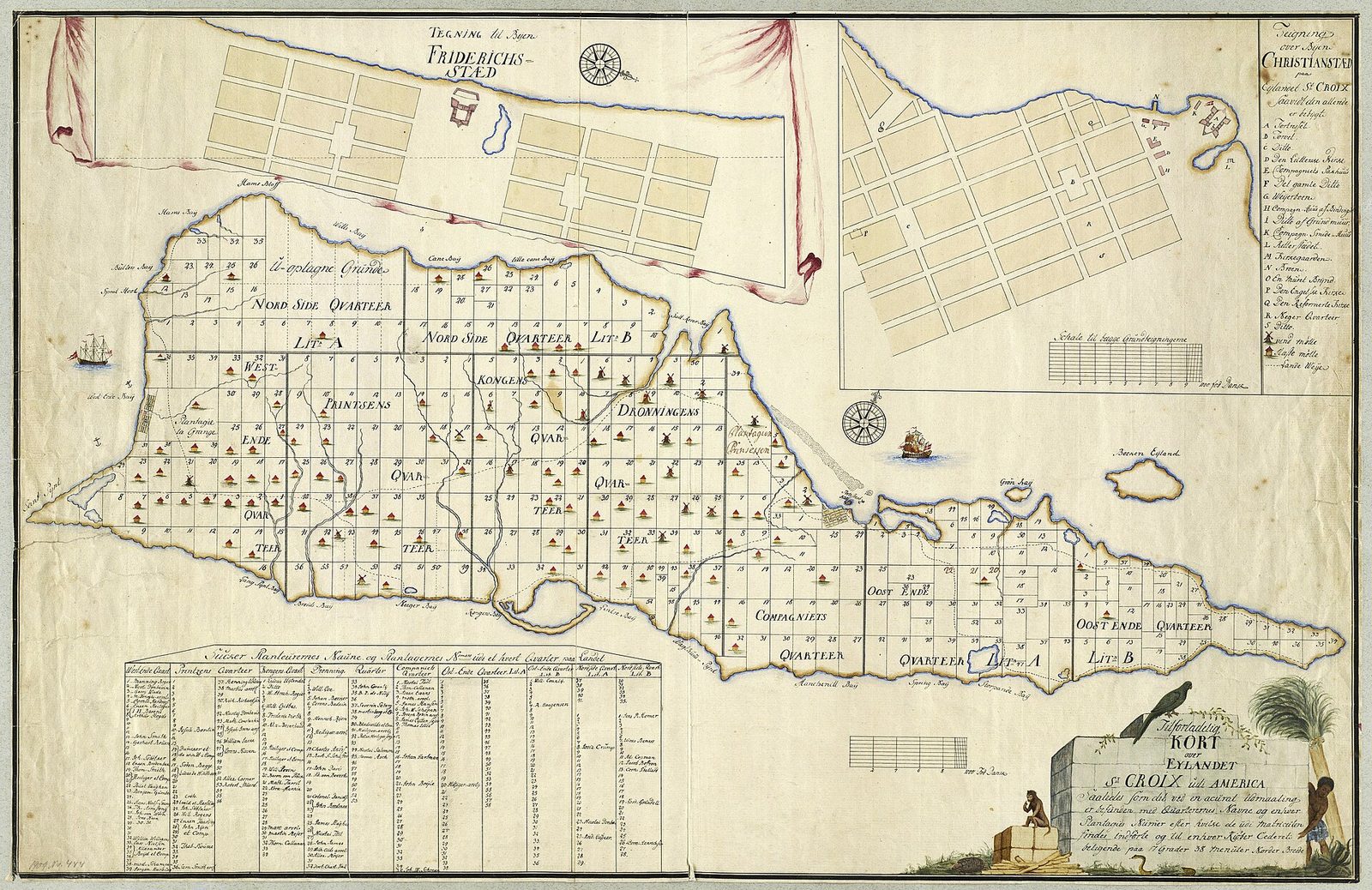 Tilforladelig kort over Eylandet St. Croix udi America