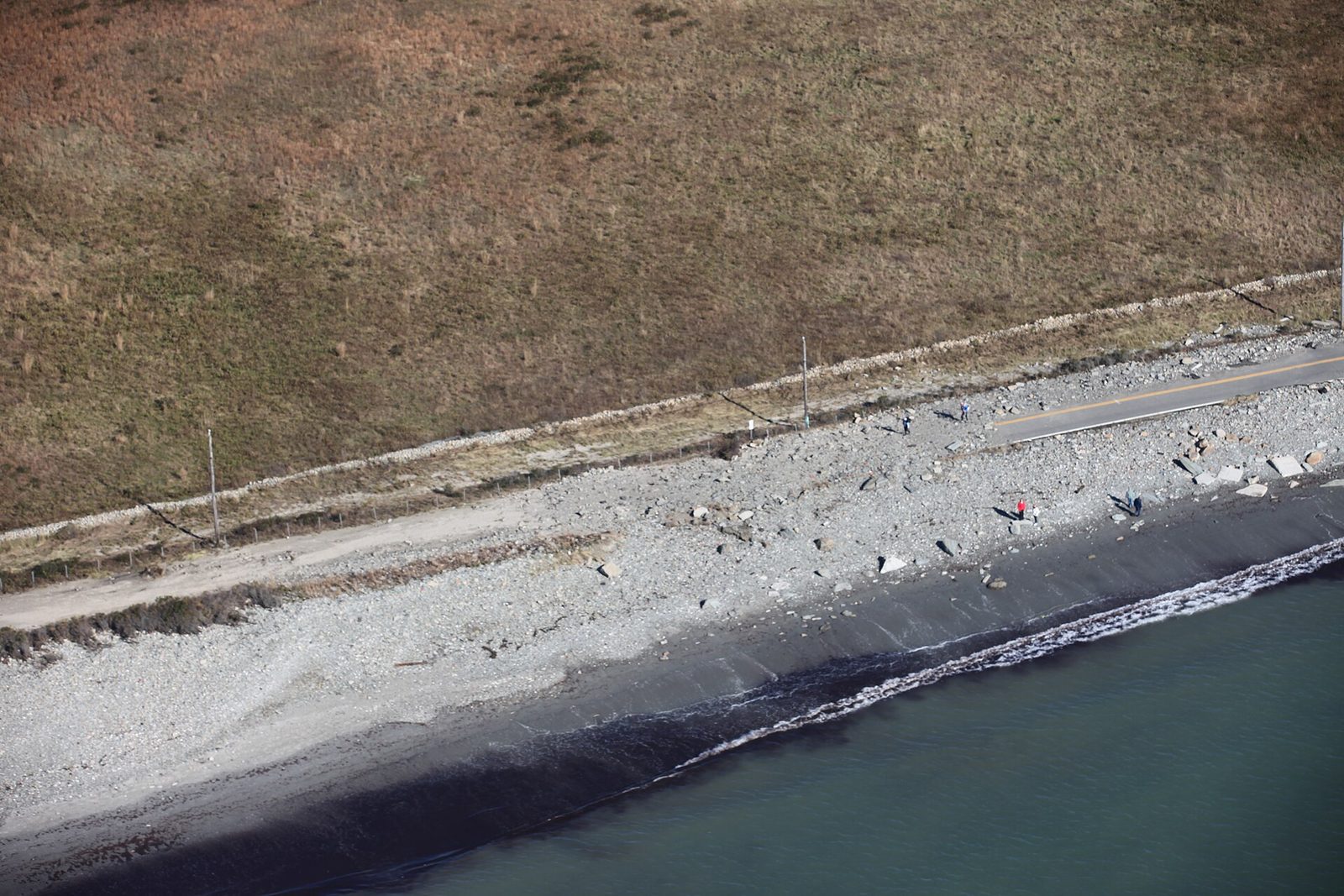 Debris on entrance road to Sachuest Point National Wildlife Refuge (RI) (8158435754)